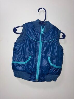 Old Navy Blue Shiny Puffer Vest 2008 y2k vibes boys 6-12 M
